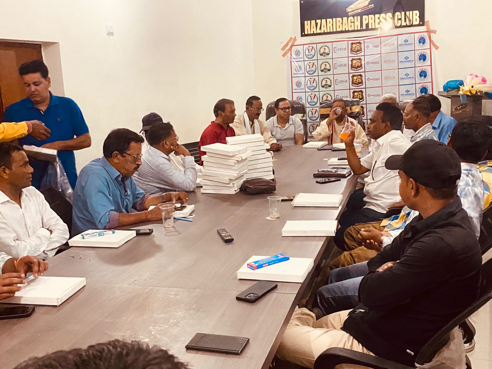 Community leaders planning the 10 day youth cricket tournament for drug free society campaign in Hazaribag