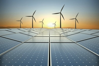 Hybrid renewable energy projects including solar and storage infrastructure