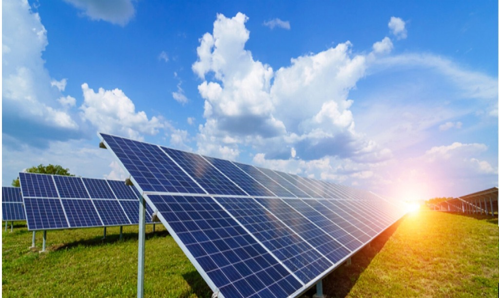 Utility-scale solar plant installation by Omega Infram solar EPC team